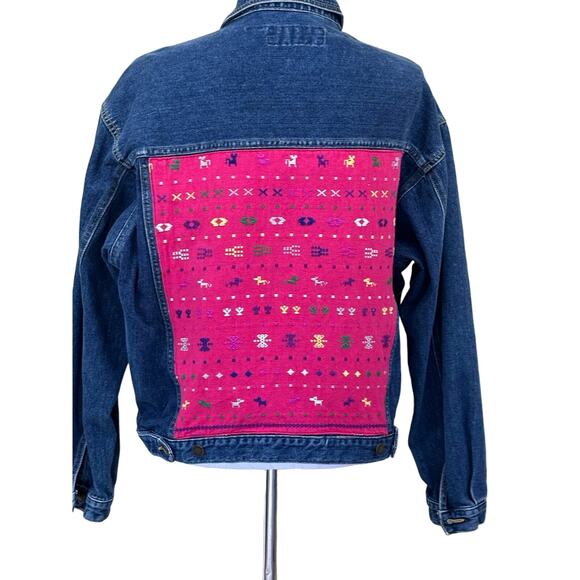 Chaus Sport vintage 90s patchwork embroidered denim jacket, large, western - Picture 3 of 7